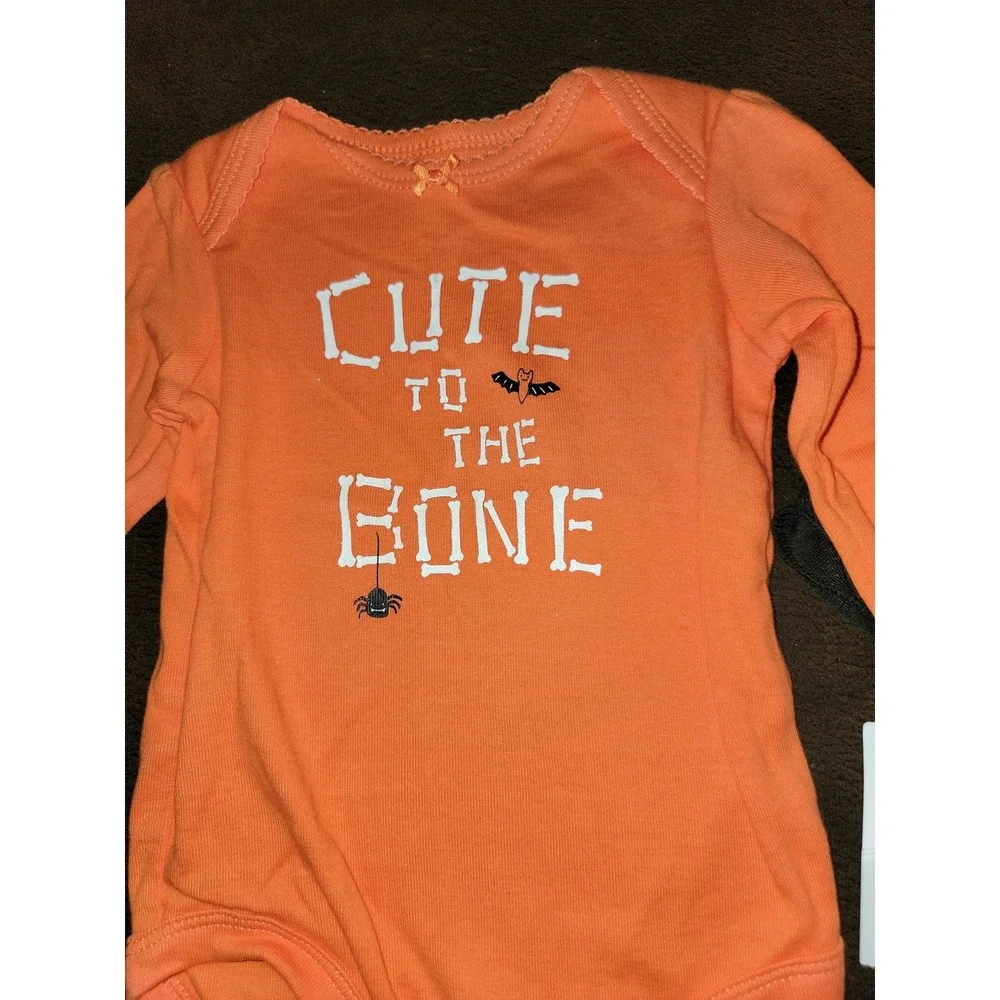 Carter's cute to the bone fall Halloween onsie and skirted leggings 3 months nwt